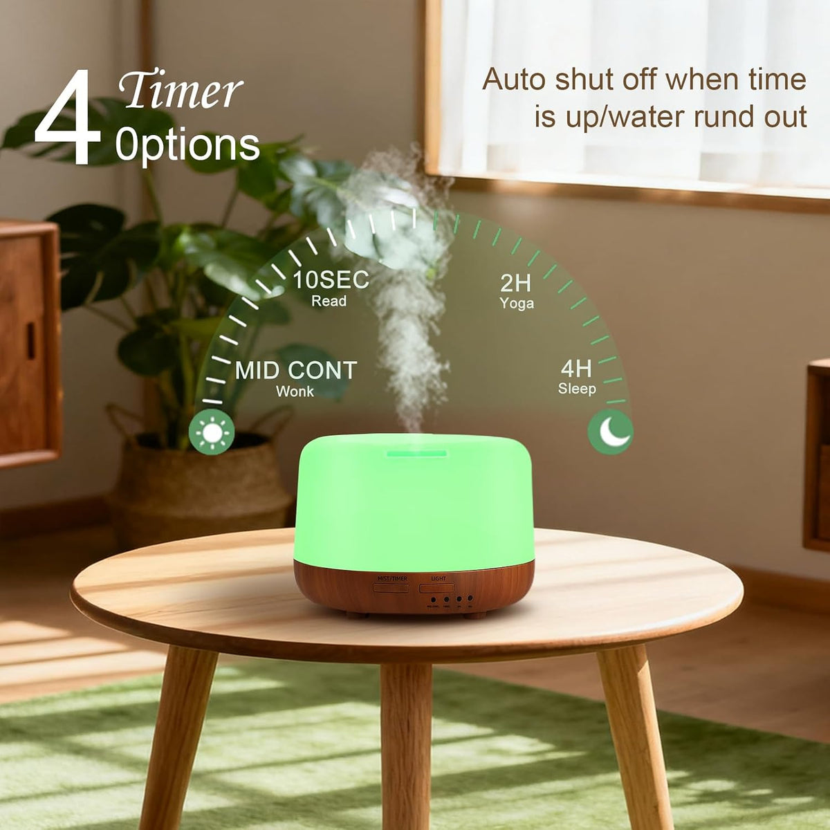 300ML Essential Oil Diffuser, Remote Control Ultrasonic Aromatherapy Oil Diffusers Cool Mist Humidifier, Waterless Auto-Off and 7 LED Light Colors for Bedroom, Yoga, SPA, Baby