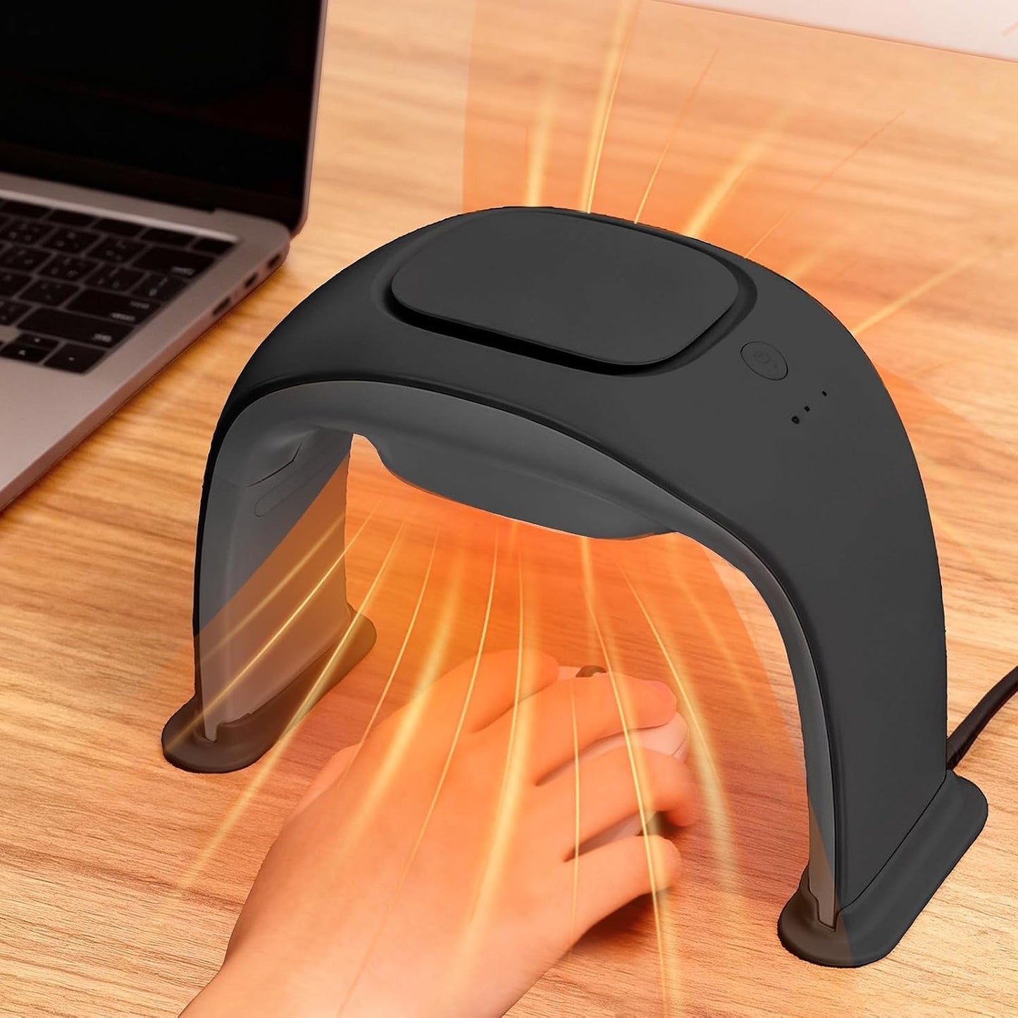 Space Heaters for Indoor Use,Desk Hand Warmer Ceramic Energy Efficient Heater with Thermostat,Personal Electric Desk Hand Heater,Heated Mouse Pad Hand Warmer for Office Women Men Gifts,Black