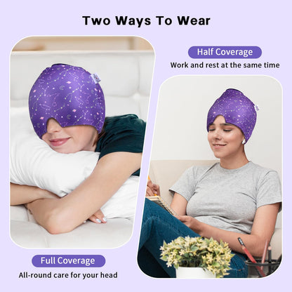 my novel things Migraine Relief Cap, Ice Headache Relief Mask Cold Cap Set