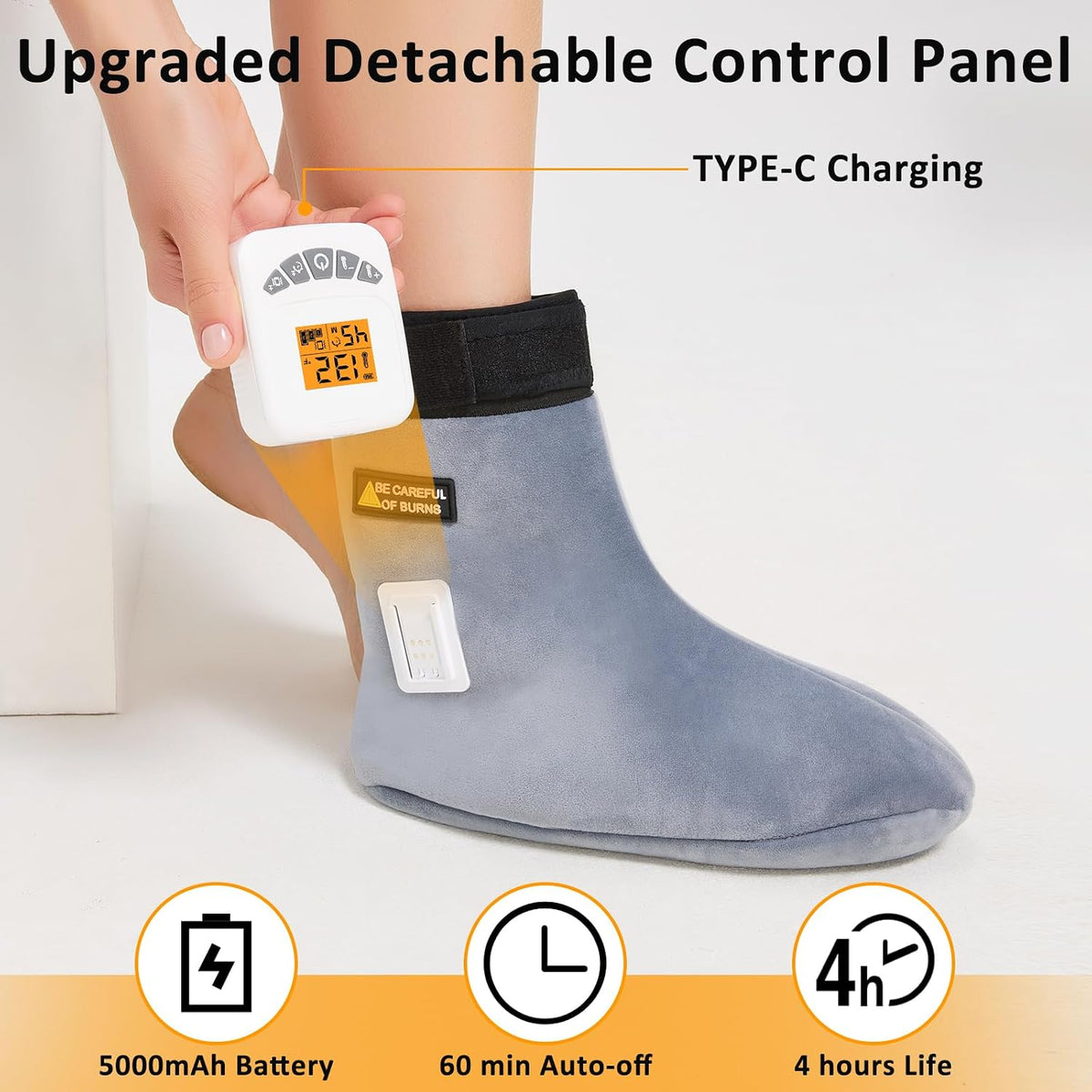 Feet Warmers, 5000mAh Rechargeable Foot &Ankle Heating Pad for Circulation