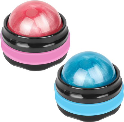 Coolrunner Massage Ball, 2-Pack Handheld Manual Roller Massager | Self Massage Therapy and Relax Full Body Tools, For Sore Muscles, Shoulders, Neck, Arms, Legs, Back, Foot, Body