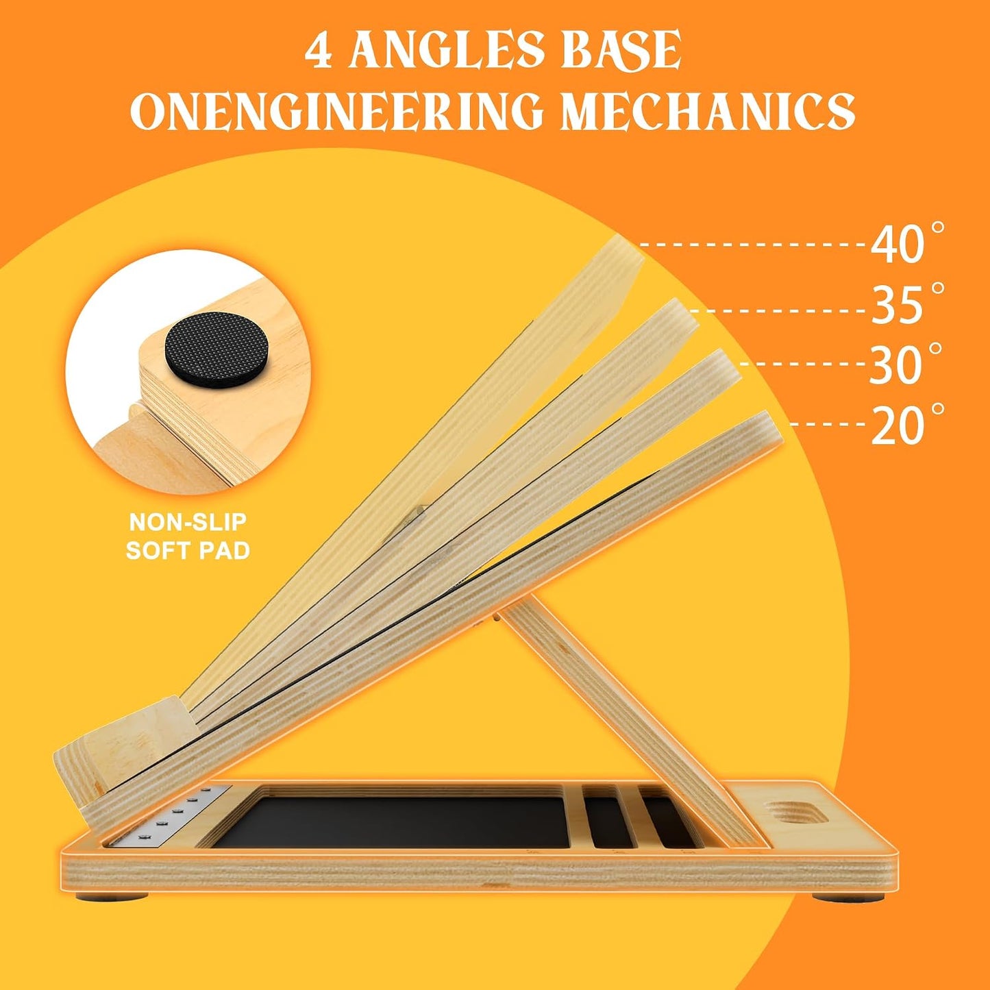 MUCITAGF Professional Wooden Portable Slant Board, Calf Stretch Board | Adjustable Incline Board and Calf Stretcher, Physical Therapy Equipment for Knees, Ankle, Heel, Feet and Leg