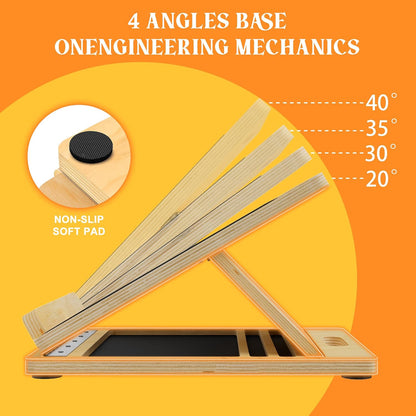 MUCITAGF Professional Wooden Portable Slant Board, Calf Stretch Board | Adjustable Incline Board and Calf Stretcher, Physical Therapy Equipment for Knees, Ankle, Heel, Feet and Leg