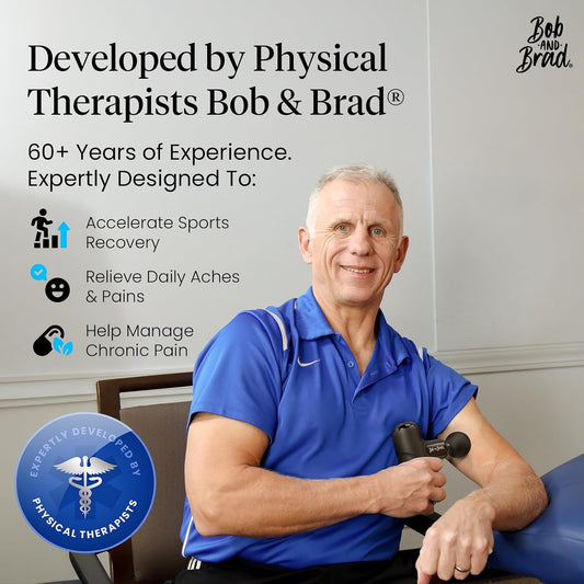BOB AND BRAD Q2 Mini Massage Gun, Pocket-Sized Deep Tissue Massager Gun, Portable Percussion Muscle Massager Gun, Ultra Small & Quiet Muscle Massage Gun for Muscle Recovery with Carry Case