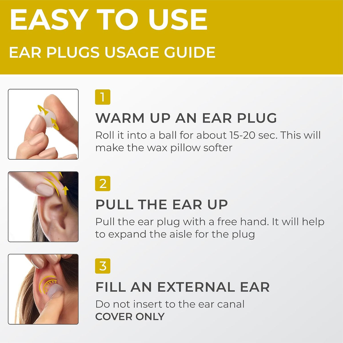 Peace&Quiet PQ Silicone Ear Plugs for Sleeping - 15 Wax Earplugs for Sleep and Swimming Ear Plugs, Soft Ear Covers for Sleeping and Water, Noise Cancelling