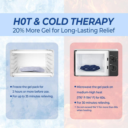 KingPavonini Extra Large Ice Pack for Back Pain Relief, 2 Gel Packs, Blue | 35-Min Long-Lasting & Instant Pain Relief, Leakproof Back Ice Pack, Extension Strap, Hot Cold Therapy, Skin-Safe Lycra Fabric