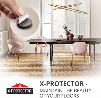 X-Protector Felt Furniture Pads - 20 PCS 6 x 1/2" - Premium Felt Strips | with Adhesive Backing - Rectangular Furniture Pads for Hardwood Floors - Cut Furniture Felt Pads to Size You Need! (Beige)