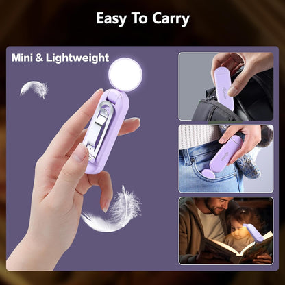 VAVOFO USB Rechargeable Bookmark Reading Light, Blue Light Blocking Amber LEDs for Bedtime Reading - Clip On, 9 Lighting Modes