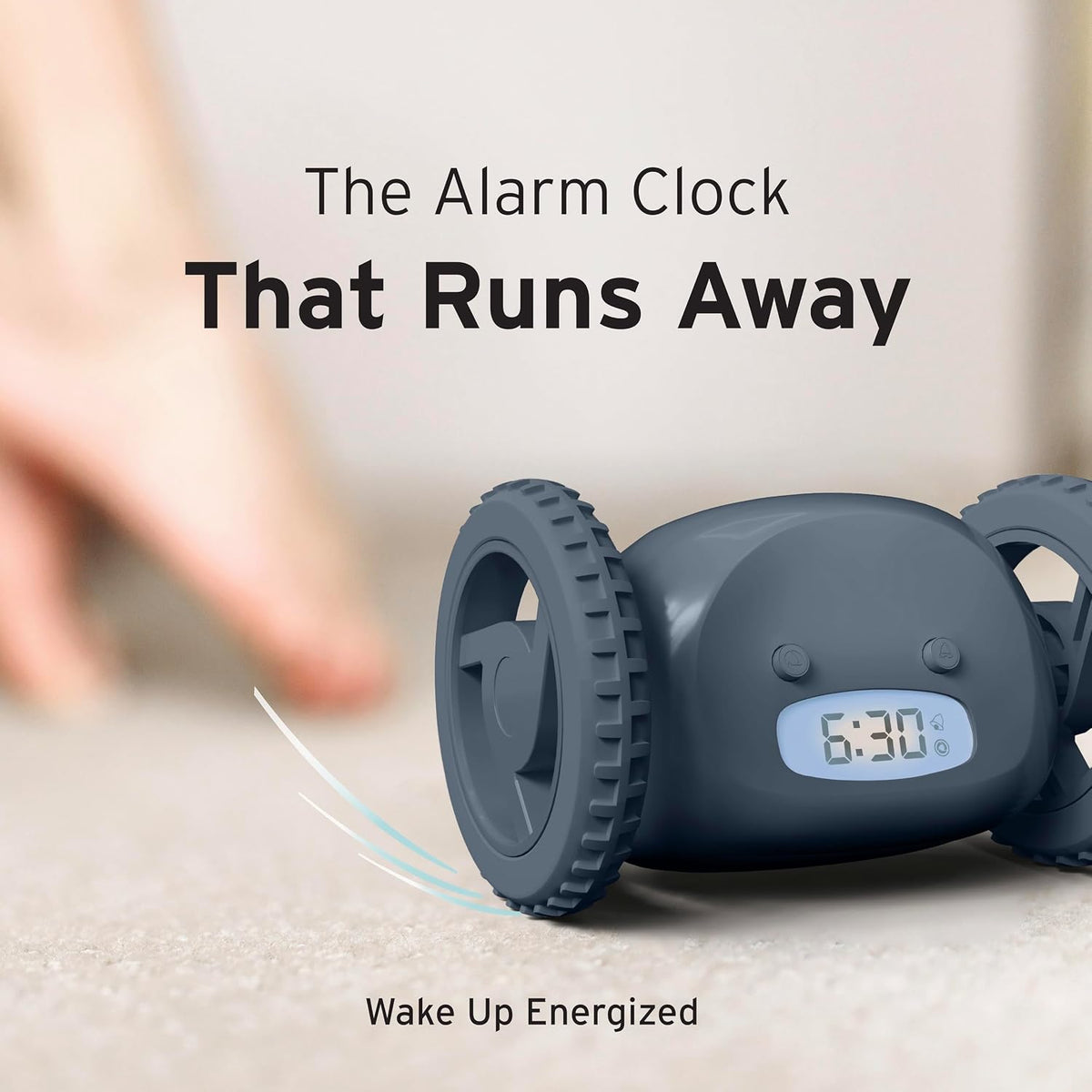 CLOCKY Alarm Clock on Wheels – Loud Rolling Alarm Clock for Heavy Sleepers