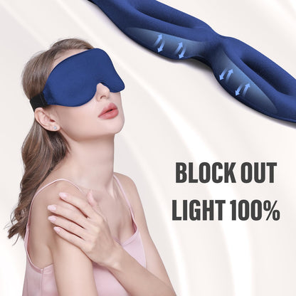 YIVIEW Sleep Mask for Side Sleeper, Complete Light Blocking 3D Sleeping Eye Mask, Soft Breathable Eye Cover for Women Men, Relaxing Zero Pressure Night Blindfold | Soft Breathable Eye Cover for Women Men, 3D Sleeping Eye Mask Black, Relaxing Travel