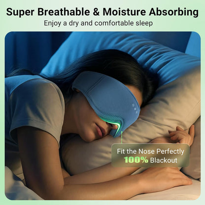 Sleep mask Headphones,100% Blackout 3D Zero Eye Pressure Bluetooth Sleep mask Breathable Eye mask with Bluetooth Headphones Sleep Headphones for Side Sleepers, 14H Playtime&Bluetooth 5.4 Black