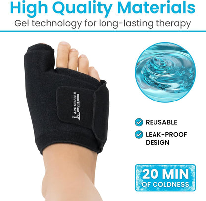 Arctic Flex Foot Ice Pack (Pair) Toe Wrap for Bunion, Plantar Fasciitis, Hallux Valgus, Gout, Swelling & Injuries - Cold & Heat Gel Therapy for Joint Pain Relief & Feet Recovery - Reusable Compression