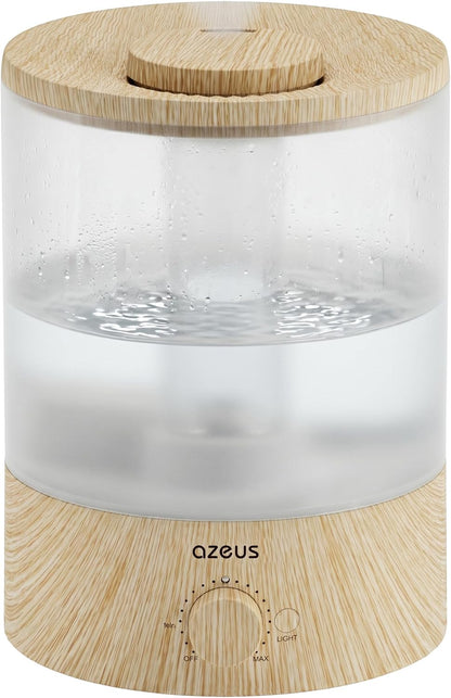 AZEUS 3.5L Ultrasonic Humidifier with 7-Colour Night Light, Aroma Diffuser Compatible Cool Mist Humidifier, Quiet & Adjustable for Bedroom, Nursery, Office