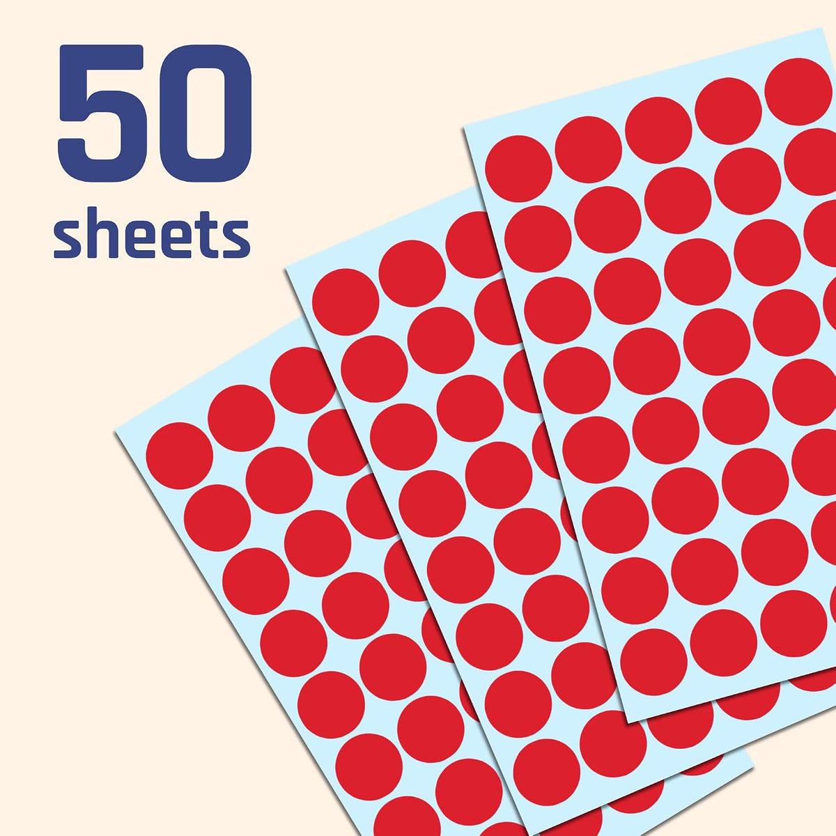3/4" Round Colored Dot Stickers Labels - 10 Colors