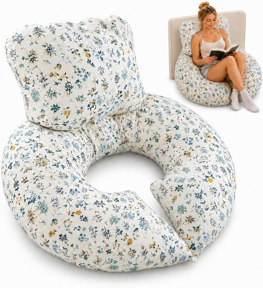 Large Reading Pillow for Sitting in Bed Back Support | For Reading, Gaming & Relaxing, Ergonomic Backrest Cushion for Adults, Comfortable Lumbar Support for Bed, Couch or Floor