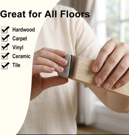 8 Pack Furniture Sliders for Carpet & Hardwood Floors, 1.6" and 2" Square Plastic Self-Adhesive Sliding Pads, Chair Sliders for Wood Floors Heavy Duty - Moving Furniture Easily & Safely (Gray)