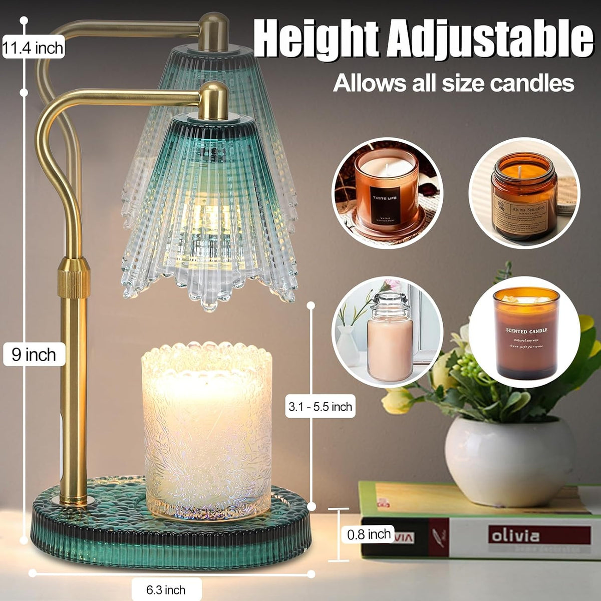 Candle Warmer Lamp with Timer,Birthday Gifts for Women