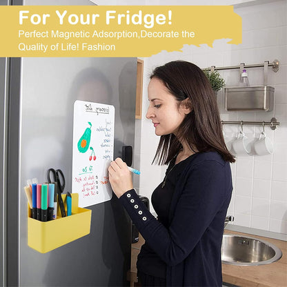 KITANIS Magnetic Pen Holder,2 Pack Magnetic Dry Erase Marker Holder with Generous Compartments,Strong Magnet Storage Marker Pen Pencil Organizer for Refrigerator,Whiteboard,Locker Accessories