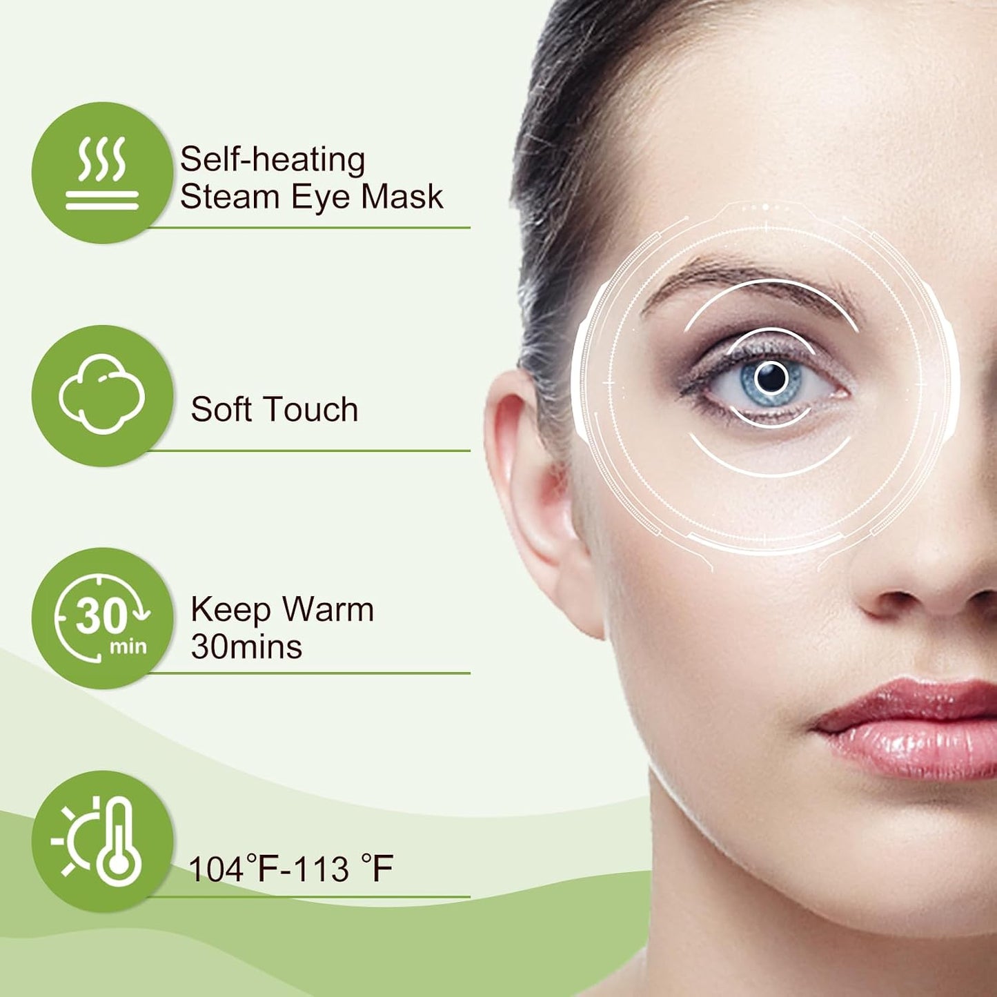 XPCARE 48 Pack Steam Eye Masks for Dry Eyes, Self Heated Steam Warm Eye Mask, Disposable Heated Eye Mask for Dark Circles, Puffy Eyes, Relief Stress Eye Fatigue (Unscented)