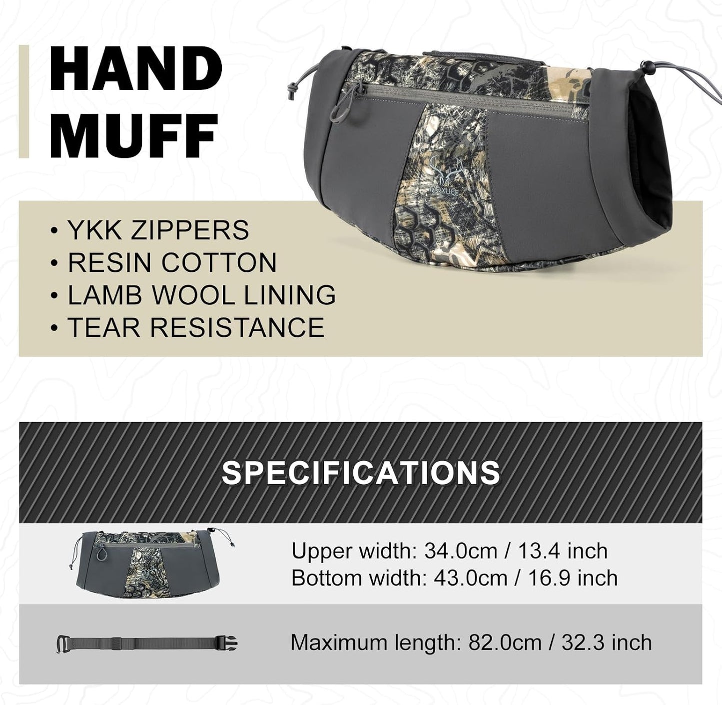 Hunting Hand Warmer Muff: Portable Fleece Waist Handwarmer Pouch Insulated Outdoor Gear Cold Weather for Camping, Hiking