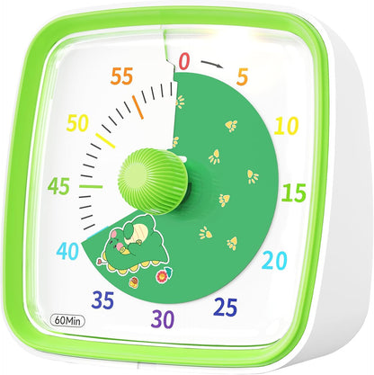 Yunbaoit Visual Timer with Night Light, 60 Minute Countdown, Light Blue | 3 Alarm Modes, Mute Flash, for Kids and Adults, Time Management Tool for Classroom, Home, School, and Work