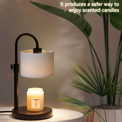 FINCMY Candle Warmer Lamp with Timer, Adjustable Height Candle Wax Warmer Candle Lamp Warmer for Jar Candles, Home Decor House Warming Gifts Compatible with Various Candles (Linen)
