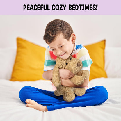 Bunny Microwavable & Weighted Stuffed Animals - 1.5 Lbs Unscented Heating Pad for Period Cramps Pain Relief and Anxiety, Cute Bunny Plush Toys Gifts for Women Girls Adults and Kids by Happy Fuel