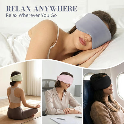 Sleep Mask for Women Men, Reversible Eye Mask Sleeping with Cozy & Cooling Sides, Adjustable Velcro Band, Blackout Face-Hugging Padded Eye Cover for Sleeping Travel Office, Grey/White