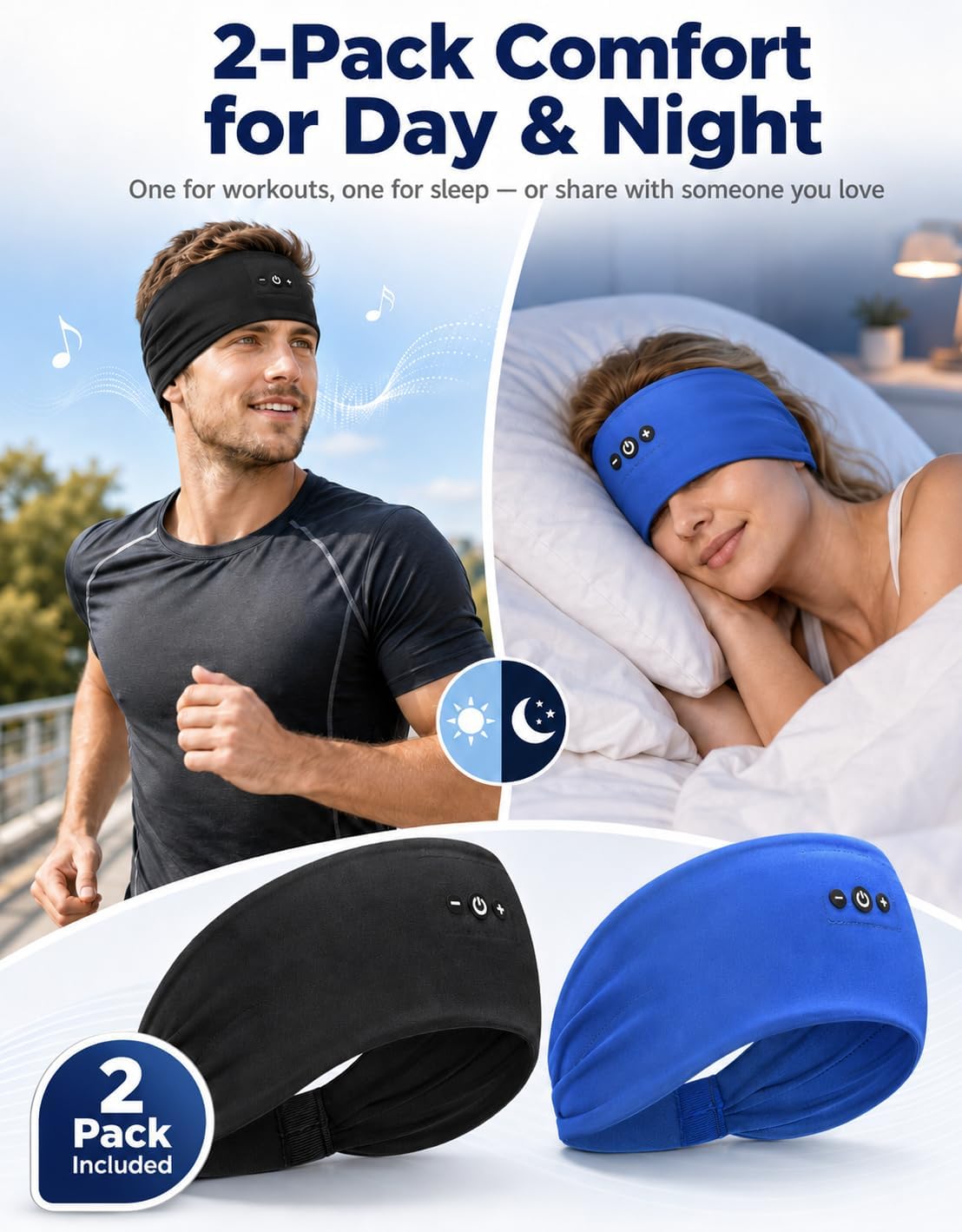 Sleeping Headphones, Headband Headphones with HD Stereo Speakers