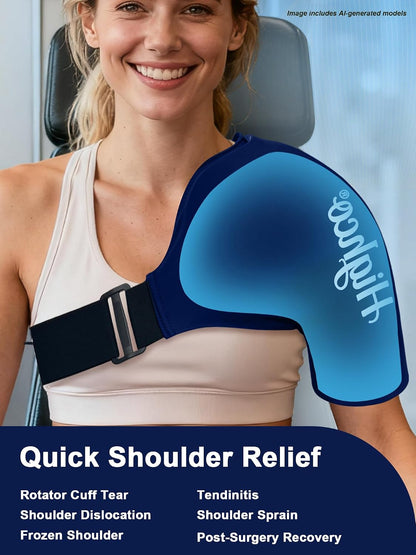 Shoulder Ice Pack Wrap for Rotator Cuff and Arm,Reusable Compression Cold Brace for Pain Relief & Muscle Relaxation,Tendonitis,Swelling,Discomfort After Surgery,Hot &Cold Therapy Ice Pack for Shoulder (Large-Black)