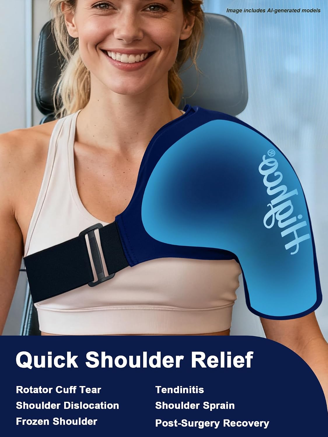 Shoulder Ice Pack Wrap for Rotator Cuff and Arm,Cold Compression for Relief