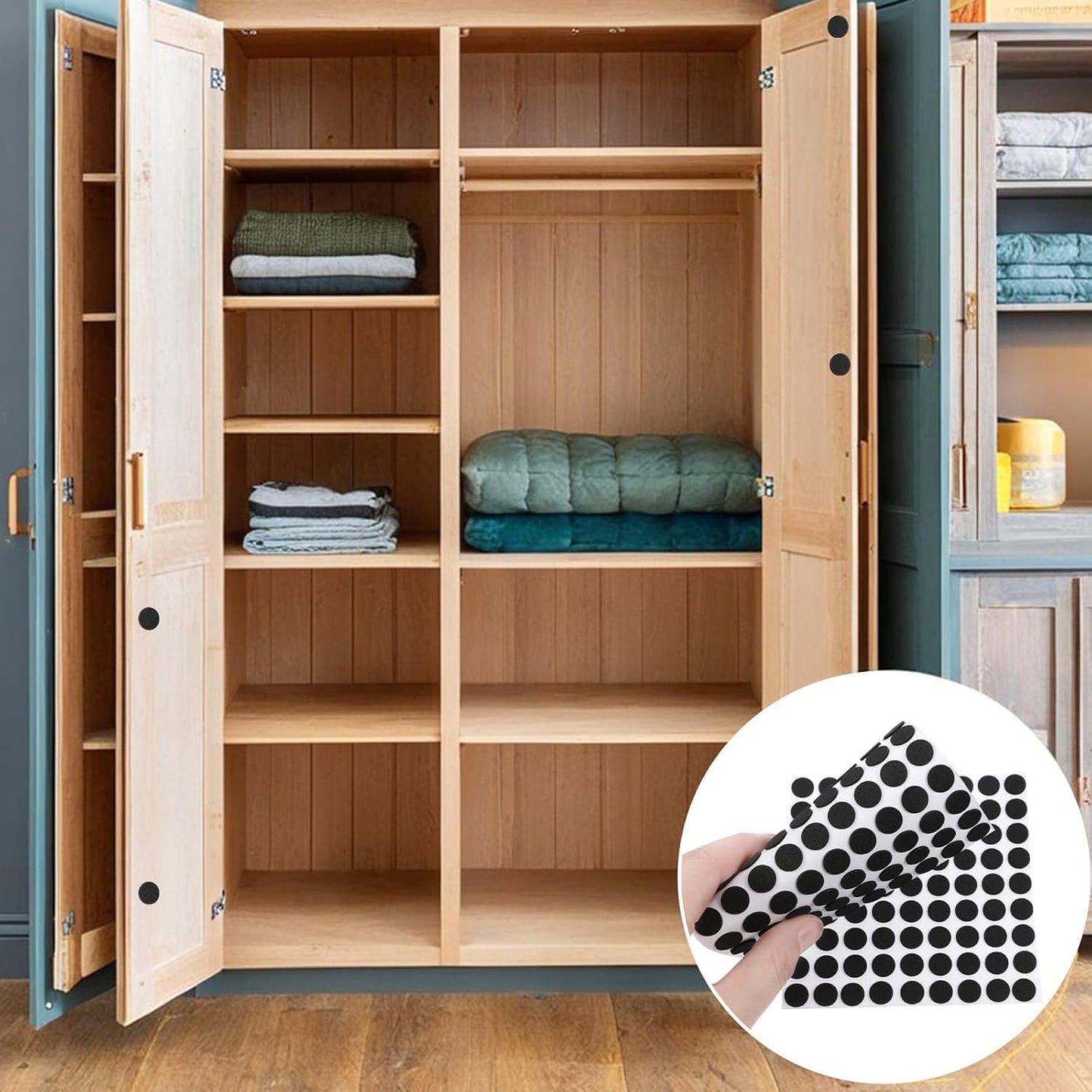 261 Pcs Mini Foam Felt Pads, Self Stick Pads Furniture Felt Pad Round 3/8 Inches Diameter Self Adhesive Cabinet Cushion Dots for Cabinet Doors Furniture Desks Floor Drawers Black