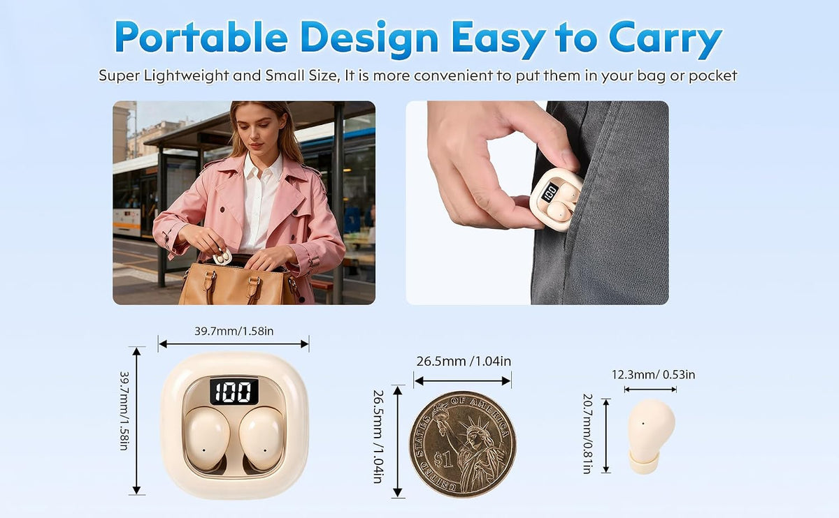 Mini Invisible Sleep Earbuds Wireless Bluetooth for Side Sleeper Small Ears