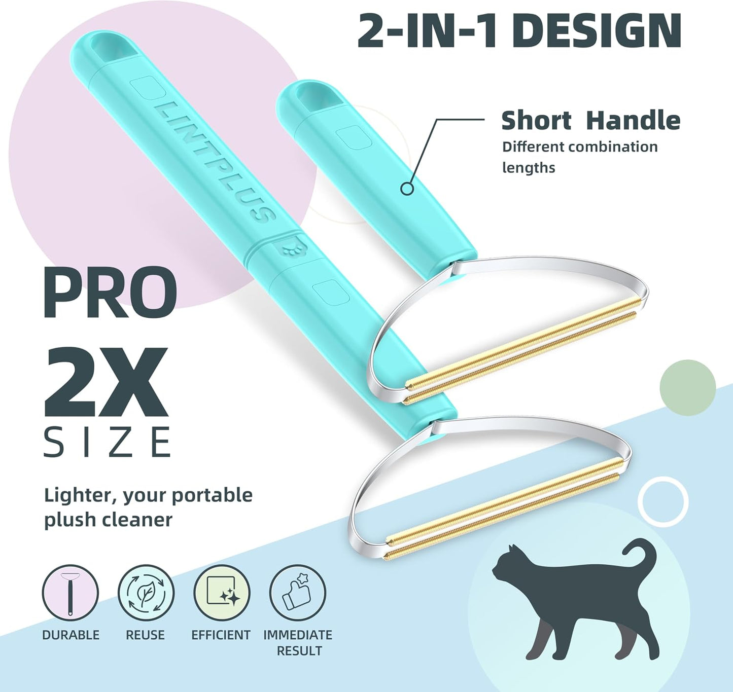 Deep Cleaner Pro Pet Hair Remover-Special Cat Hair Remover Multi Fabric Edge and Carpet Rake Scraper by LINTPLUS-Dog Hair Remover for Rugs,Couch & Pet Towers-Easy to Every Hair!