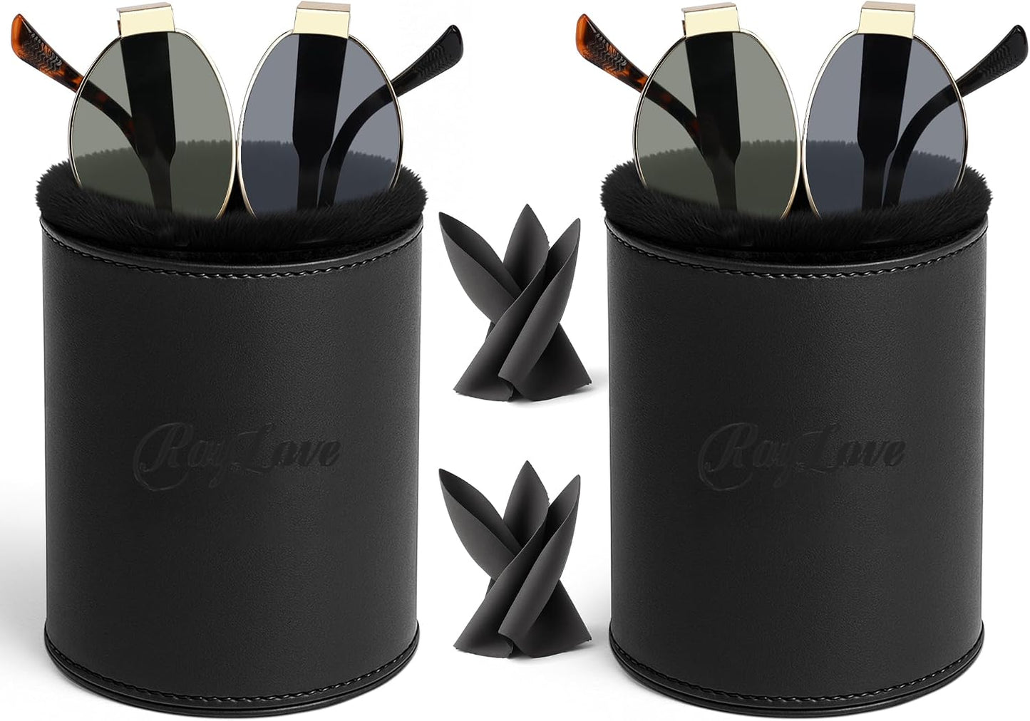 RayLove Leather Eyeglasses Case, Glasses Case, Anti-scratch Glasses Storage Organizer, Sunglasses Case with Soft Plush Lining