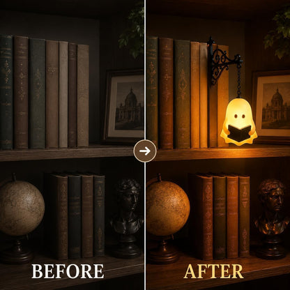 Library Lantern-Decorative Bookshelf Lighting, Mini Bookshelf Lamp Slides Between Books, Warm Amber LED Bookshelf Lights for Book Nook, Shelf Decor Gift for Book Lovers(Classic Lantern)
