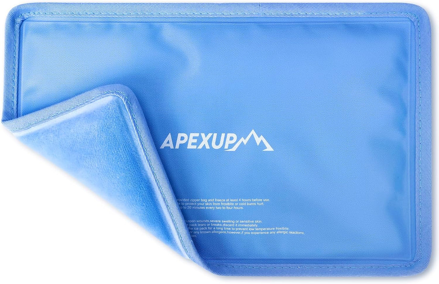 Gel Ice Packs for Injuries Reusable, Flexible Double Sided Cold Packs for Injuries, Ice Pack for Knee, Shoulder, Back, Hip, Leg, Arm (Blue, 8"x5.5", 1PK)