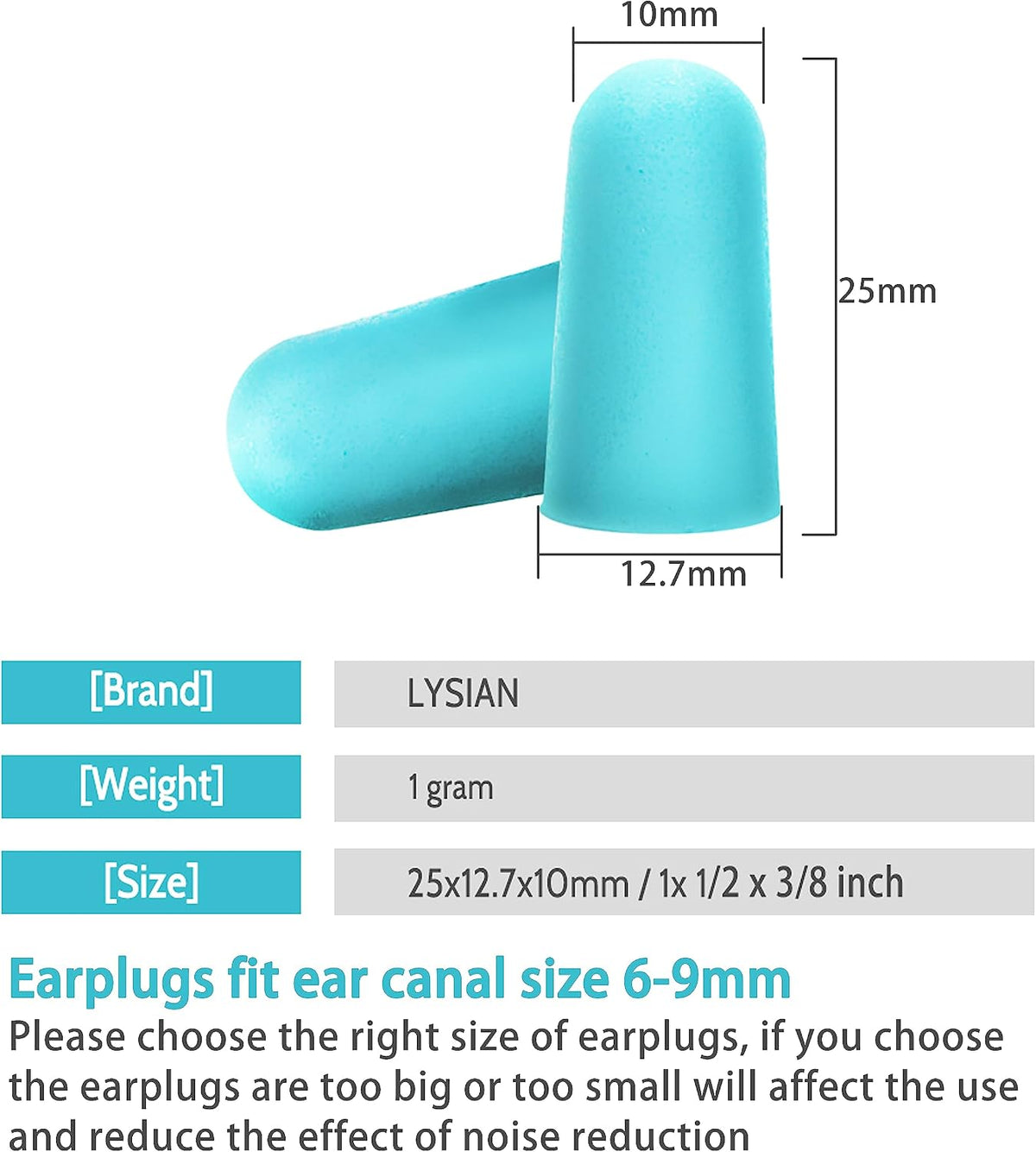 LYSIAN Foam Ear Plugs for Sleep, 60 Pairs, 38dB SNR, Purple