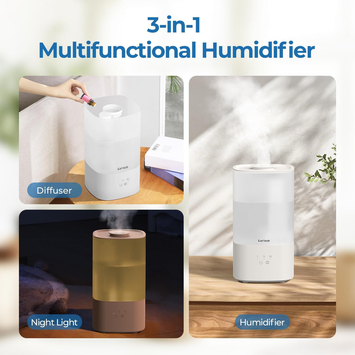 Humidifiers for Bedroom, 2.5L Top Fill Cool Mist Humidifiers