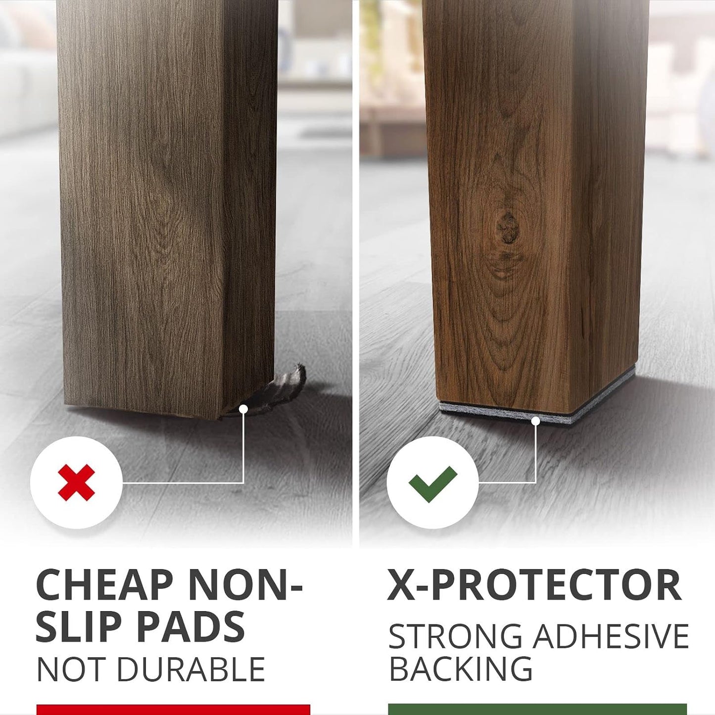X-PROTECTOR Non Slip Furniture Pads – 12 Premium Furniture Grippers 3"! | Best Self Adhesive Rubber Feet Furniture Feet – Ideal Non Skid Furniture Pad Floor Protectors – Keep Furniture in Place!