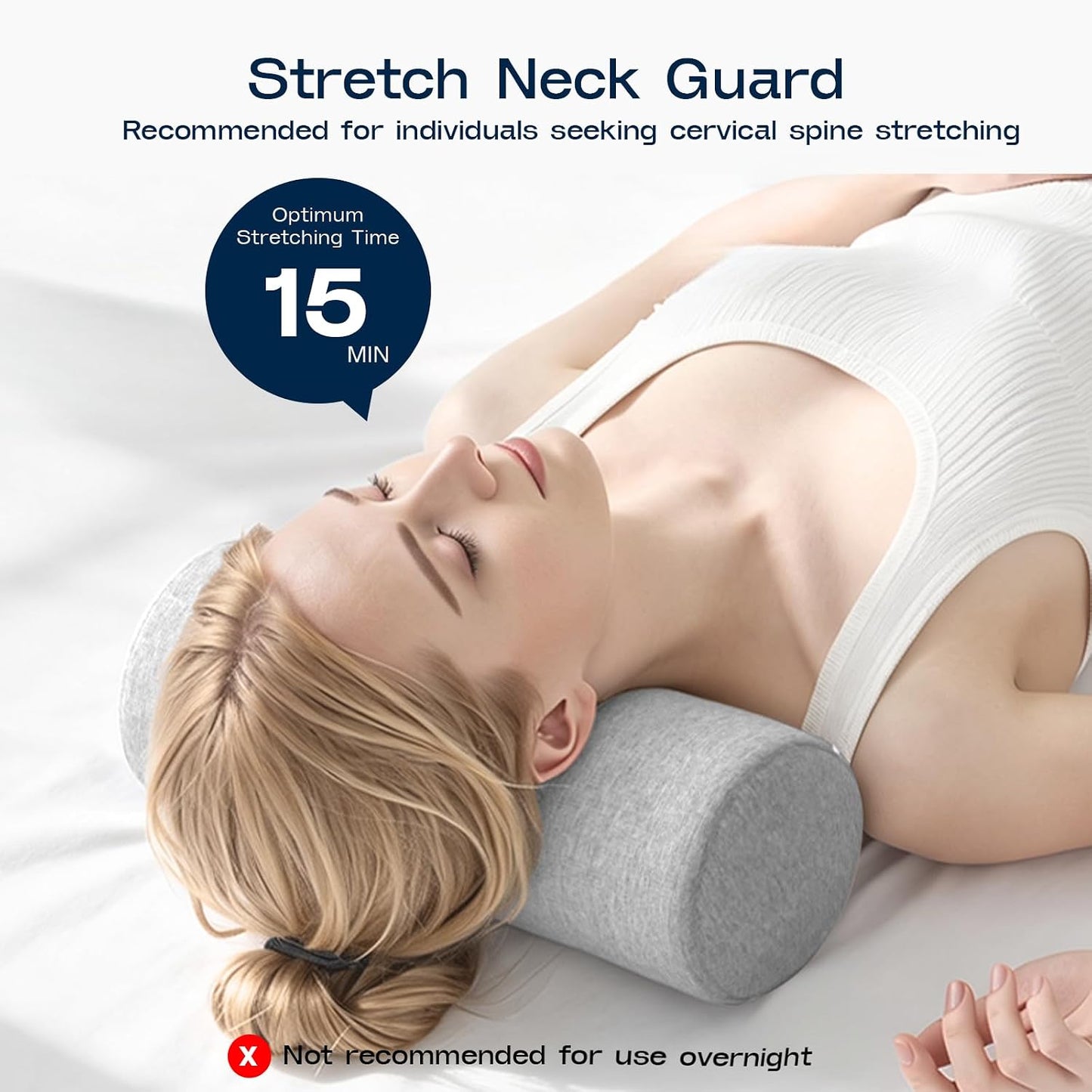 Neck Roll Pillow for Neck Pain Relief - Memory Foam Neck Support Pillow for Bed | Round Neck Pillow for Sleeping, 15.7 * 6 * 6 inch (Cool-Blue)