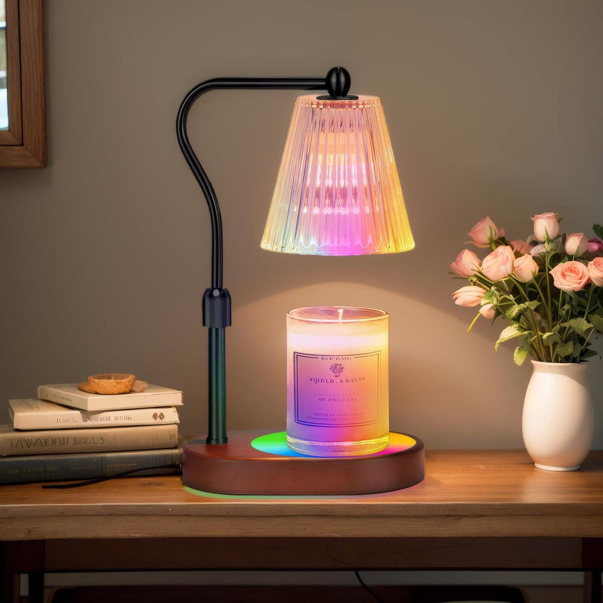 Engpure Candle Warmer Lamp - Candle Warmer Lamp with Timer and Dimmer Adjustable Height,Electric Wax Melt Warmer with 2 Bulbs for Scented Jar Candles Home Decor Mother's Day Gifts, Amber