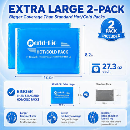 Reusable Ice Gel Pack for Injuries, Soft Cold Pack Ice Wrap Hot Cold Compress Alleviate Inflammation Joint Pain Muscle Soreness, Flexible & Adjustable for Shoulder Elbow Foot Ankle Knee Wrist Leg Neck