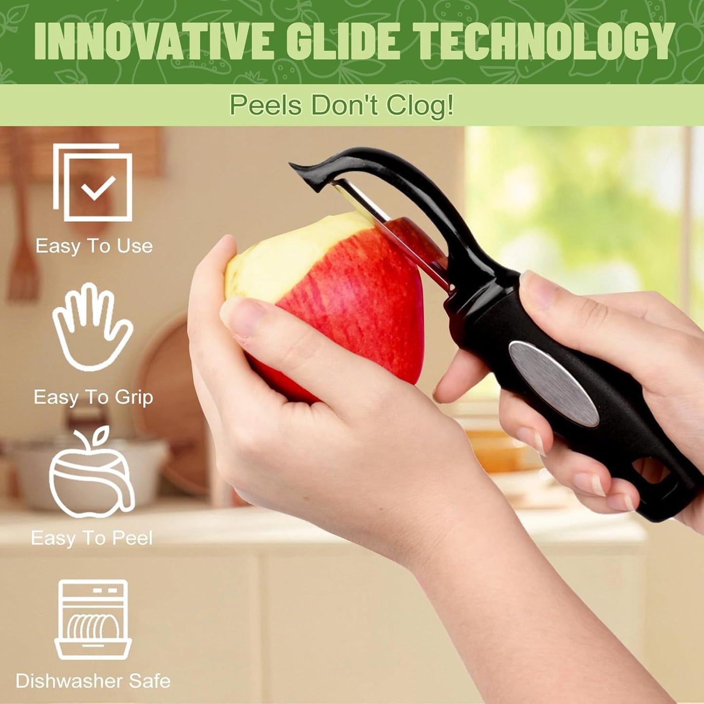 Vegetable peeler for kitchen - Peelers for kitchen stainless steel - Stainless steel left handed Vegetable Peeler- Potato peeler