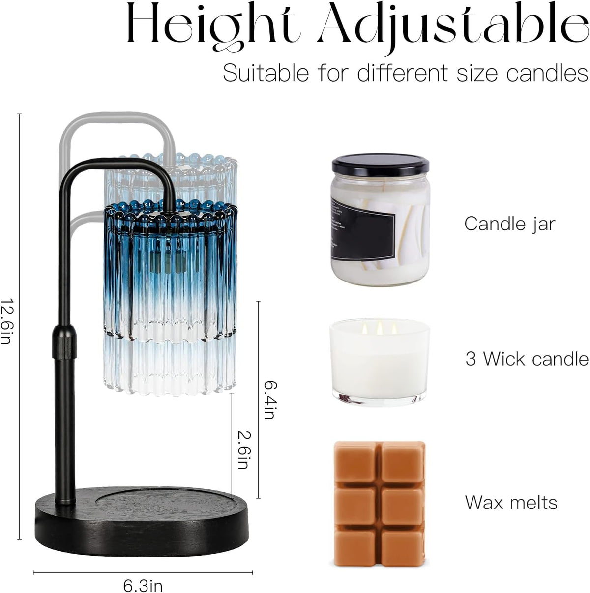 Candeldo Candle Warmer Lamp with Timer: Black Wax Melt Warmer
