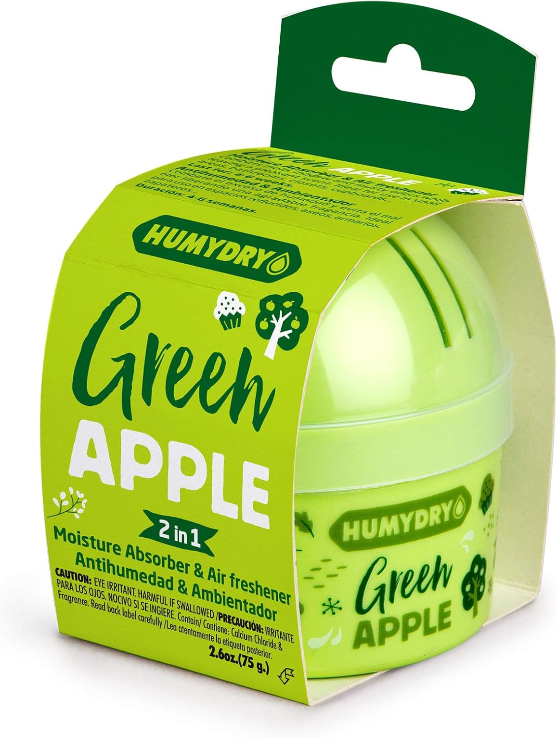 HUMYDRY Moisture Absorber Device, Mini 12-Pack,12.6oz, Green Apple Scent | 2-in-1 Moisture Absorber, Air Freshener Device, Dual-Function, Closets, Bathrooms, Small Spaces, Each Mini Lasts 4 to 6 Weeks