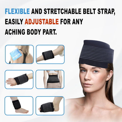 Pallesen Ice Packs for Injuries Reusable, Knee Ice Pack Wrap,Reusable Gel Hot Pack & Cold Pack Compress for Pain Relief,Rehabilitation, Flexible Therapy, for Knee, Back, Neck, Wrist, Ankle Pink