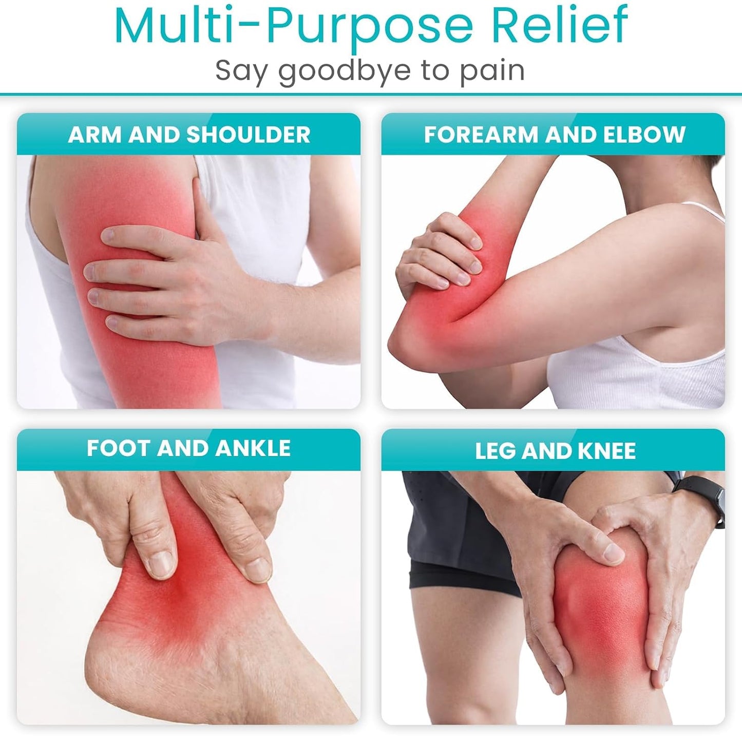 Vive Elastic Knee Wrap - Ankle, Foot, Calf & Wrist Support for Pain Relief | Compression Bandage for Legs, Edema, Weightlifting, Sports, Plantar Fasciitis (One Size)