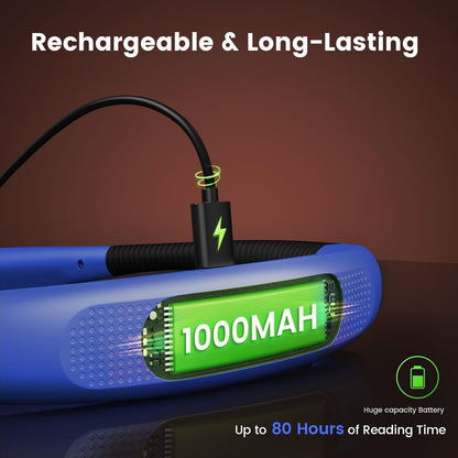 Glocusent Upgraded LED Neck Reading Light, Book Light for Reading in Bed