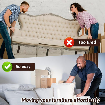 12Pcs Furniture Sliders for Carpet, 2-inch Self Adhesive Chair Gliders Stick Furniture Movers for Easy Moving on Carpet and Hardwood Floors(Coffee)